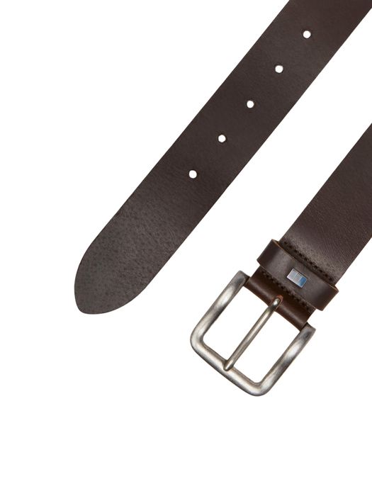 JACK & JONES Echtleder Gürtel JACFLAG, Farbe: Dunkelbraun