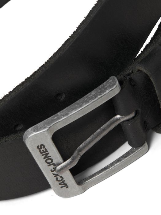JACK & JONES Echtleder Gürtel JACROCK, Farbe: Schwarz