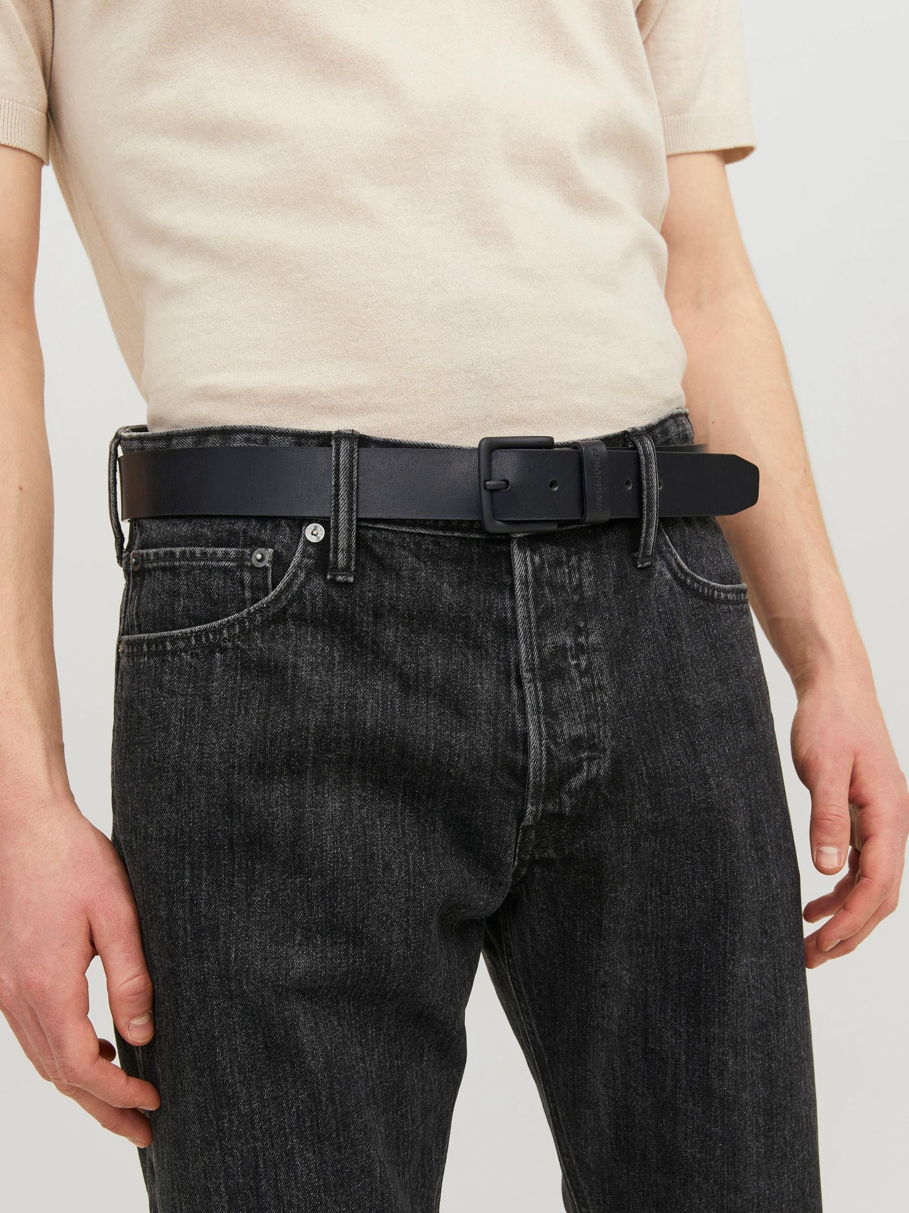 Jack & Jones JACK & JONES Echtleder Gürtel JACROCK – Schwarz, Bild 2