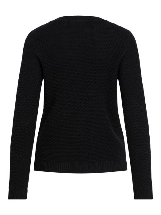 Vila VILA Strickpullover mit Rundhals Kuscheliger Sweater Struktur – Schwarz, Bild 4