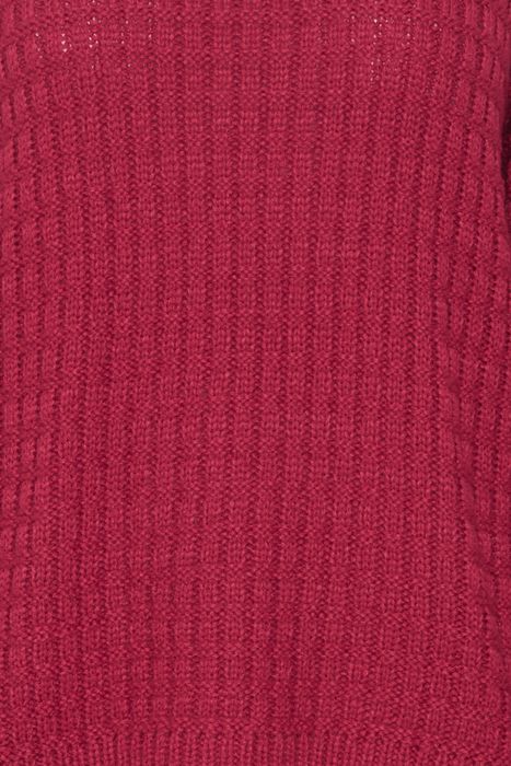 b.young b.young Gerippter Pullover Grobstrick Sweater mit Abgesetzten – Rot, Bild 5