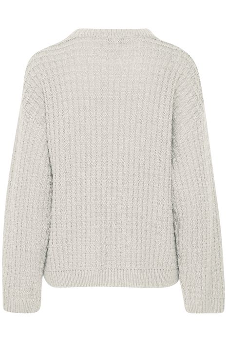 b.young b.young Gerippter Pullover Grobstrick Sweater mit Abgesetzten – Weiß, Bild 3
