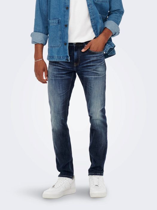 Only & Sons ONLY & SONS Regular Fit Jeans Straight Denim Stretch Hose Pants – Blau, Bild 3