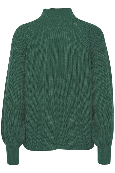 b.young b.young Pullover mit Ballonärmeln Grobstrick Stehkragen Sweater – Petrol, Bild 3