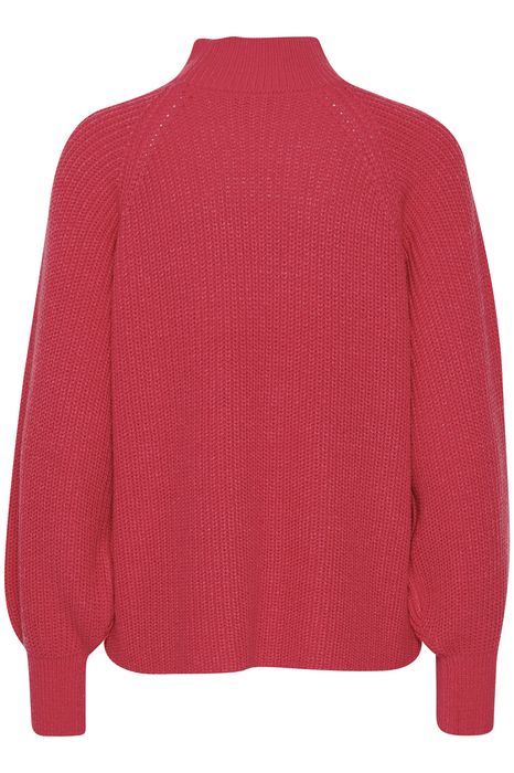 b.young b.young Pullover mit Ballonärmeln Grobstrick Stehkragen Sweater – Rot, Bild 3