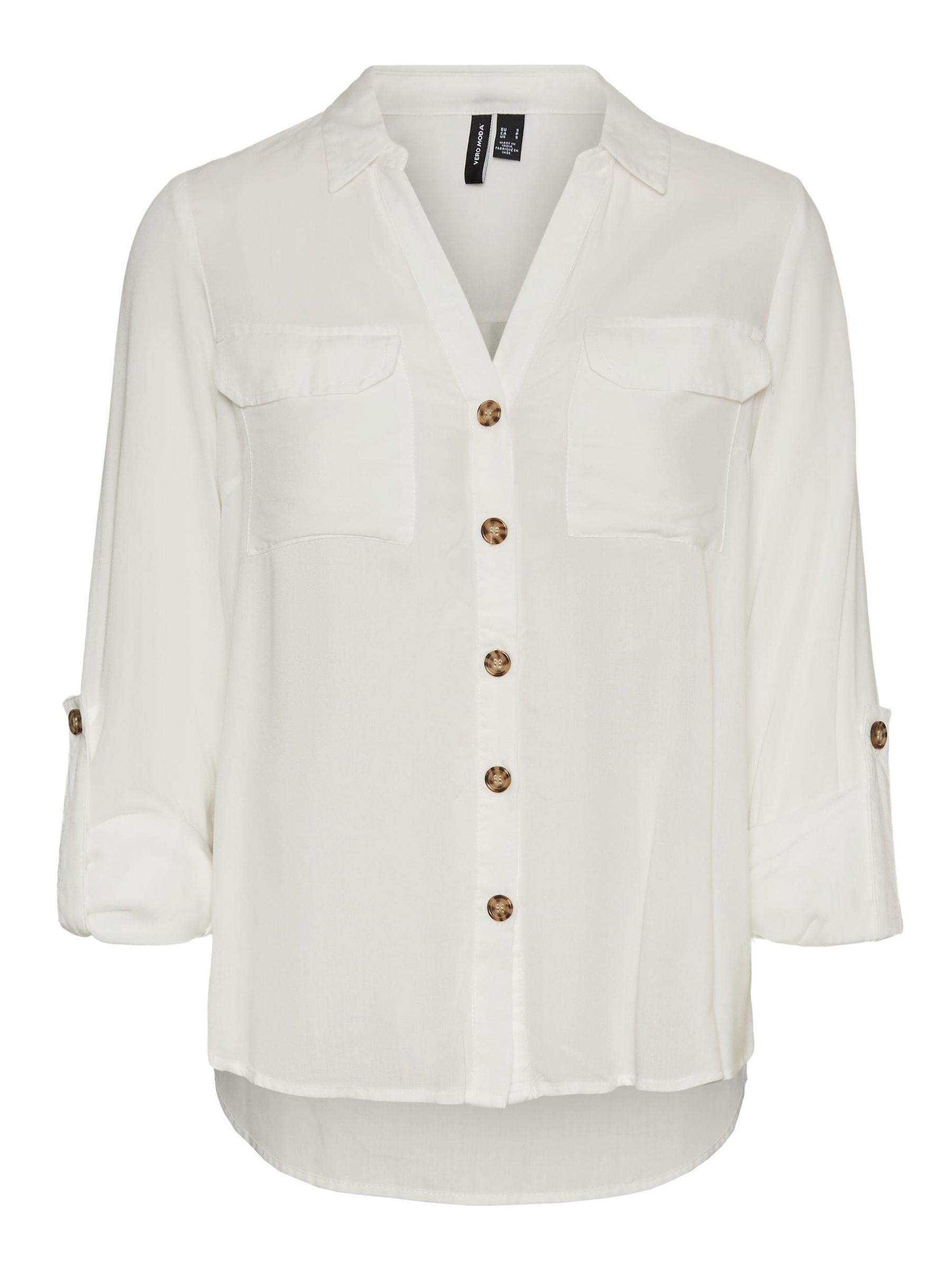 VERO-MODA_FallWinter0_4035375_10275283.jpg Hemd Bluse Leger mit Brusttaschen Regular 3/4 Arm Stretch Oberteil