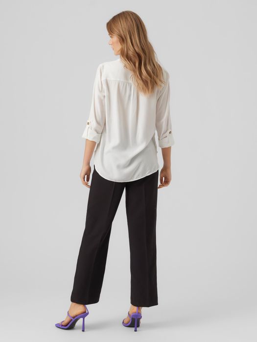 Vero Moda VERO MODA Hemd Bluse Leger mit Brusttaschen Regular 3/4 Arm – Weiß, Bild 5