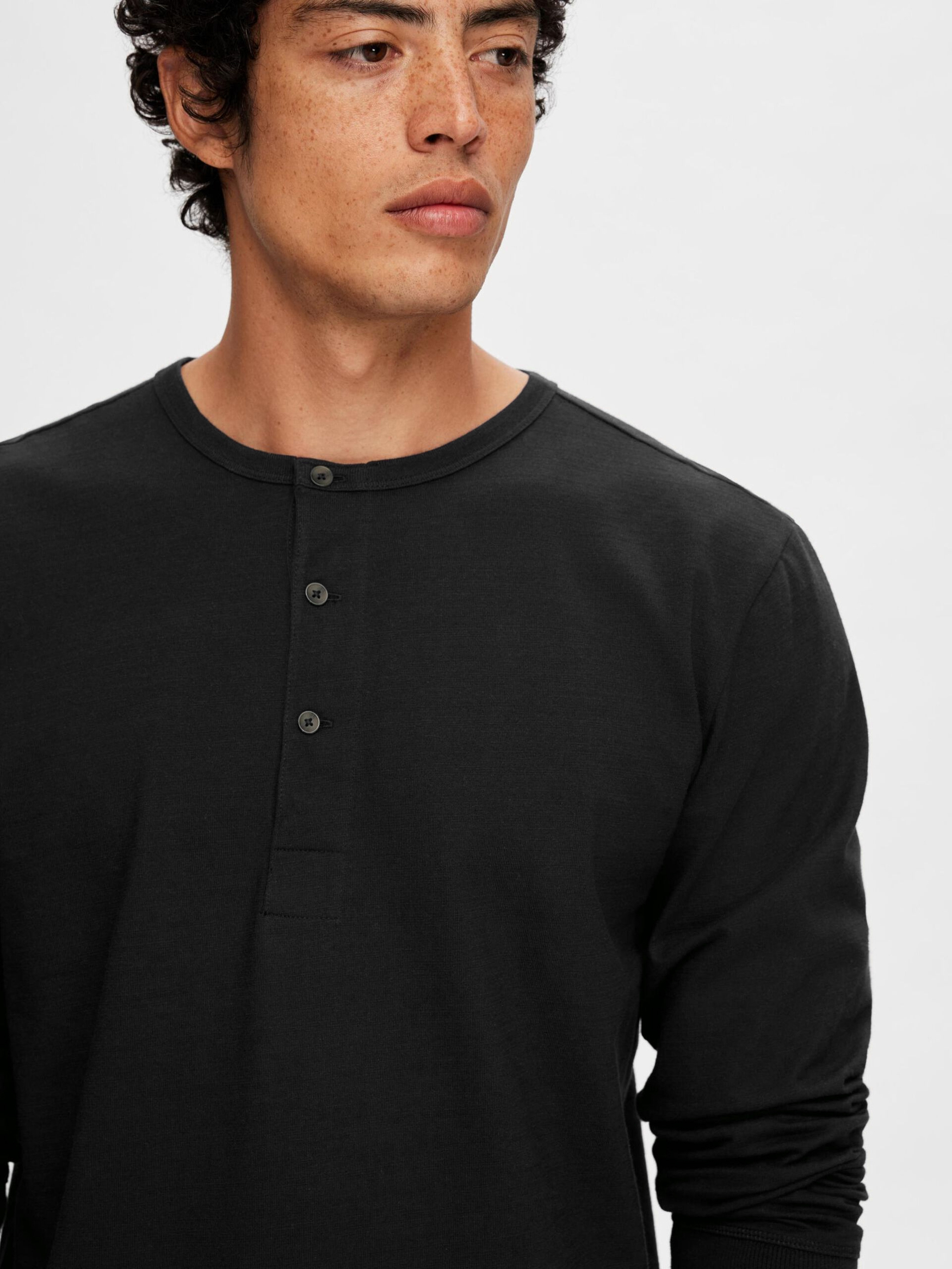Einfarbiges Longsleeve mit Knopfleiste Langarm Shirt Einfarbiges Longsleeve mit Knopfleiste Langarm Shirt