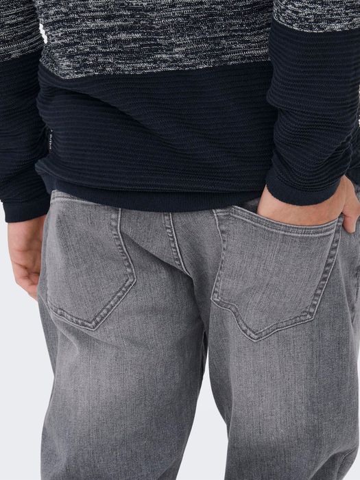 Only & Sons ONLY & SONS Klassische Denim Jeans Stone Washed Pants Hose – Hellgrau, Bild 6