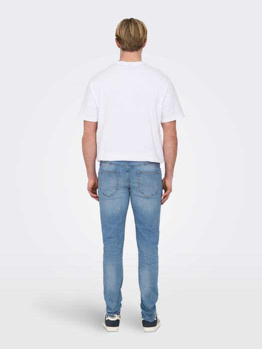 Only & Sons ONLY & SONS Stretch Denim Jeans Pants Bleached Design Hose – Hellblau, Bild 5