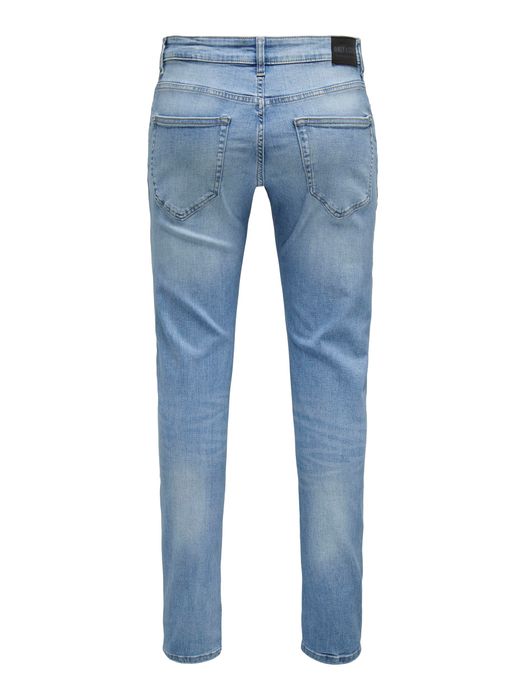 ONLY & SONS Stretch Denim Jeans Pants Bleached Design Hose, Farbe: Hellblau