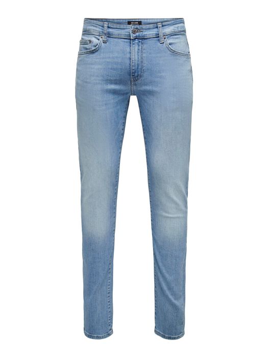 ONLY & SONS Stretch Denim Jeans Pants Bleached Design Hose, Farbe: Hellblau