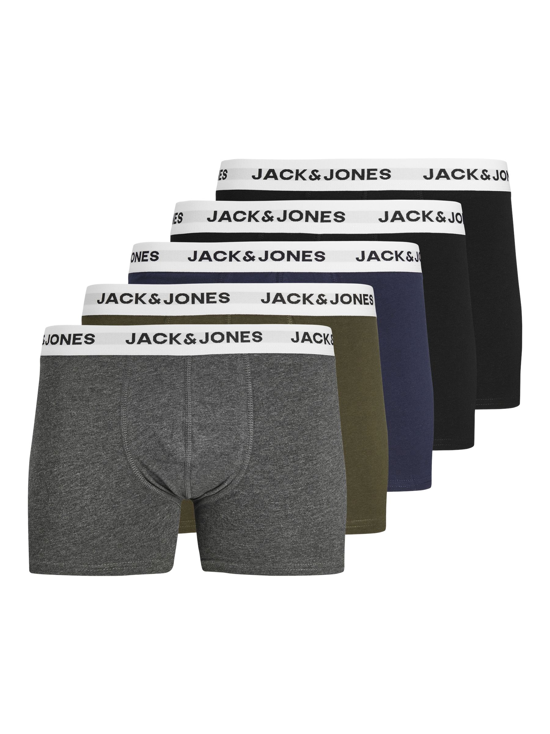 Jack & Jones Boxershorts 5er-Pack Kurze Unterhosen Logo Print JACBASIC – Mehrfarbig, Bild 1