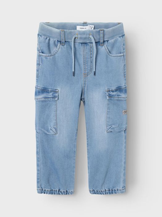 Name It NAME IT Bequeme Baggy Jeans Cargo Hose Stretch Denim Jogger – Blau, Bild 5