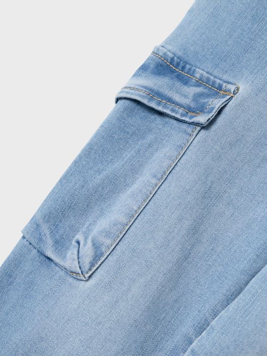 Name It NAME IT Bequeme Baggy Jeans Cargo Hose Stretch Denim Jogger – Blau, Bild 6