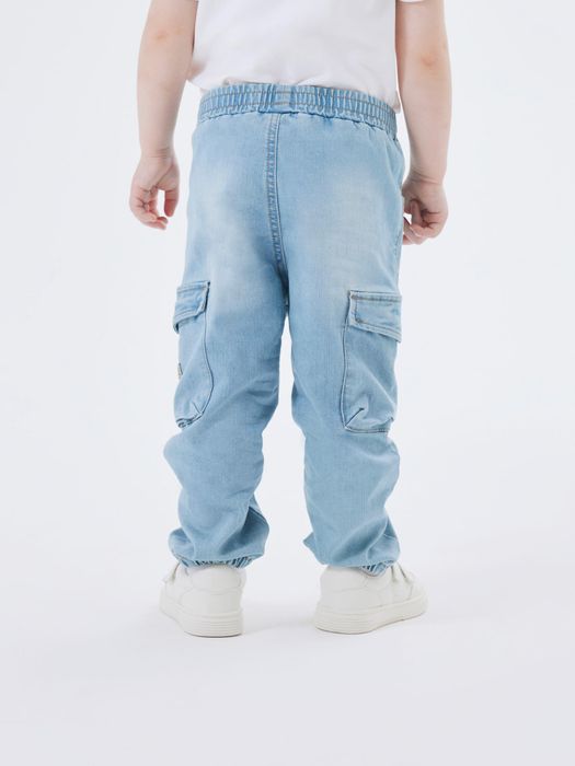 Name It NAME IT Bequeme Baggy Jeans Cargo Hose Stretch Denim Jogger – Blau, Bild 3