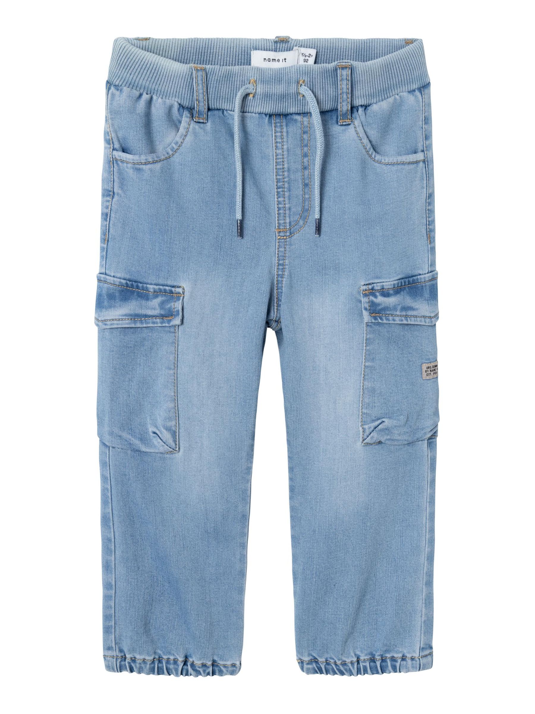 Name It NAME IT Bequeme Baggy Jeans Cargo Hose Stretch Denim Jogger – Blau, Bild 1
