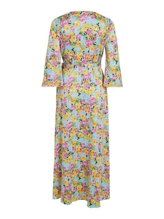 Kleid mit Kimono Ärmel Locker geschnitten Midi Dress VISUNA, Farbe: Gelb