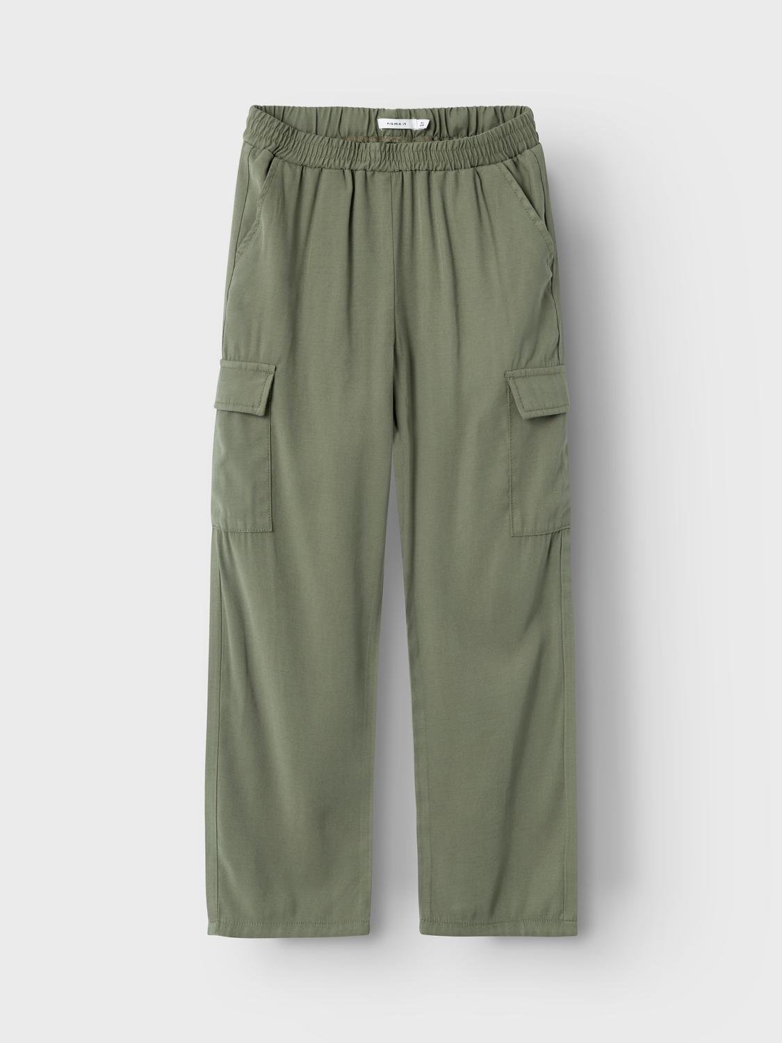NAME-IT_NOOS2024_4239675_13218228_5.jpg Bequeme Mädchen Cargo Hose Stretch Denim Baggy Pants NKFBELLA