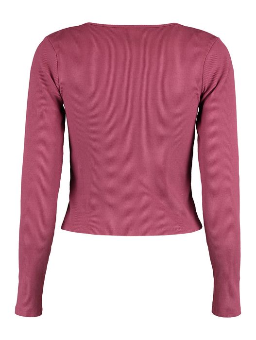 HaILYS HaILYS Shirt 2er-Set Figurbetont Rippoptik Langarm – Weiß-Rosa, Bild 4
