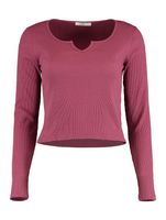 HAILYS Damen Shirt 2er-Set Figurbetont Rippoptik Langarm-Shirt aus Baumwolle