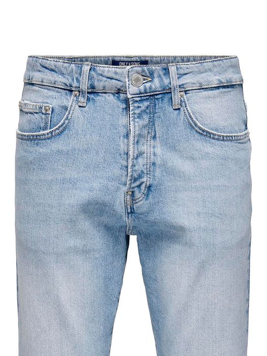 Only & Sons ONLY & SONS Regular Denim Pants mit Rissen 5-Pocket Jeans – Hellblau, Bild 3