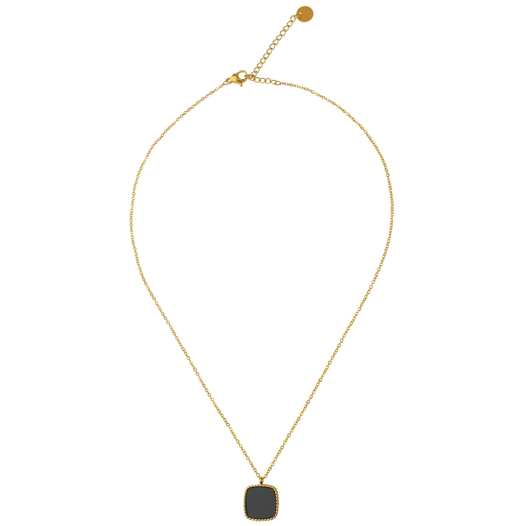 1007184B_Gold_1.jpg Halskette mit Medaillon Anhänger Modeschmuck aus Edelstahl
