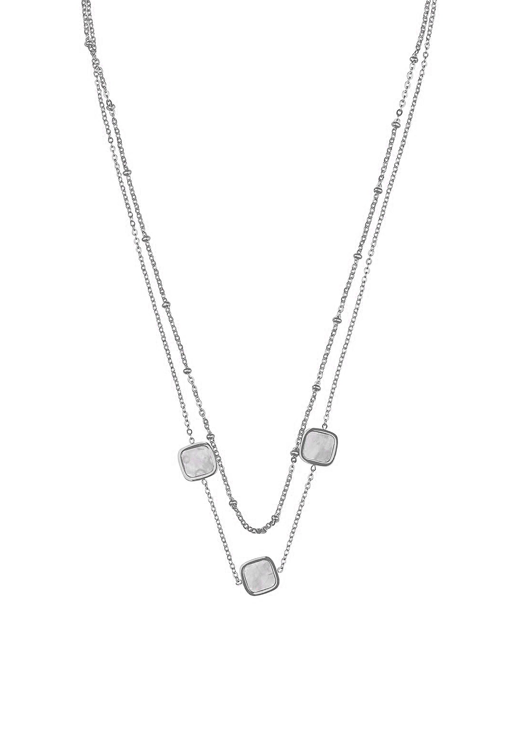 Layering Halskette mit Perlmutt Anhänger aus Edelstahl Layering Halskette mit Perlmutt Anhänger aus Edelstahl