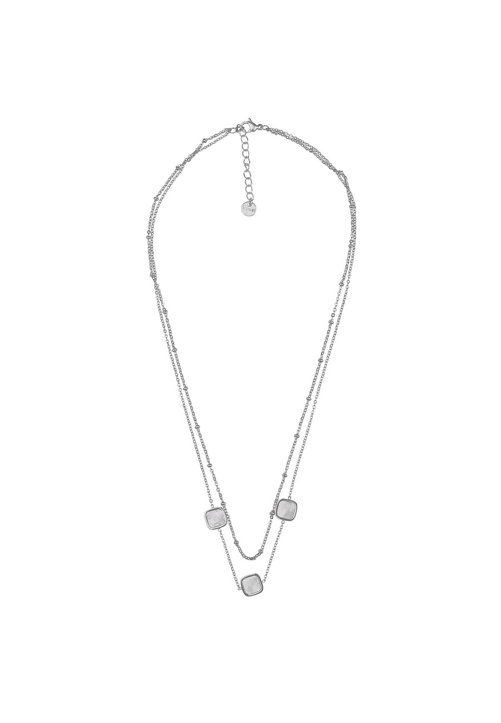 Layering Halskette mit Perlmutt Anhänger aus Edelstahl Layering Halskette mit Perlmutt Anhänger aus Edelstahl