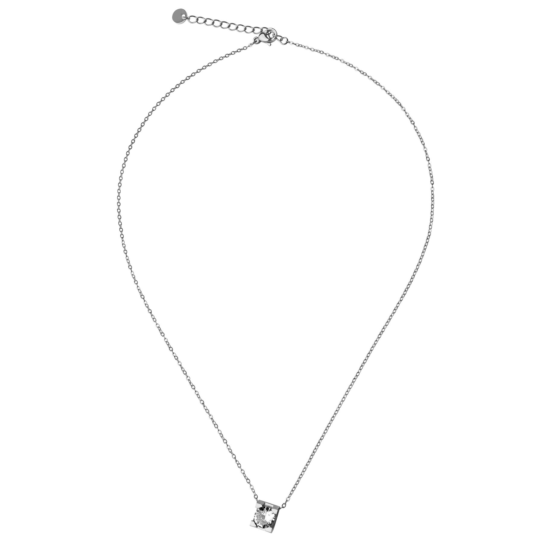 69758350_Silber_1.jpg Halskette mit Coin Anhänger Modeschmuck aus Edelstahl