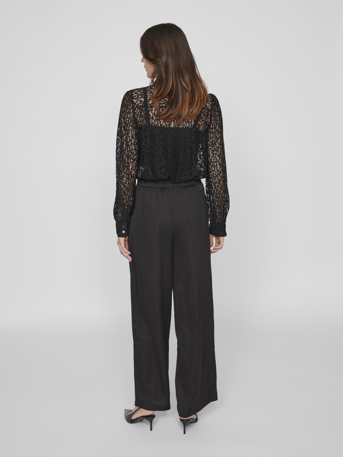 VILA_NOOS2024_4374060_14089691_4.jpg Stoff Hose mit Verstellbarem Bund Palazzo Style