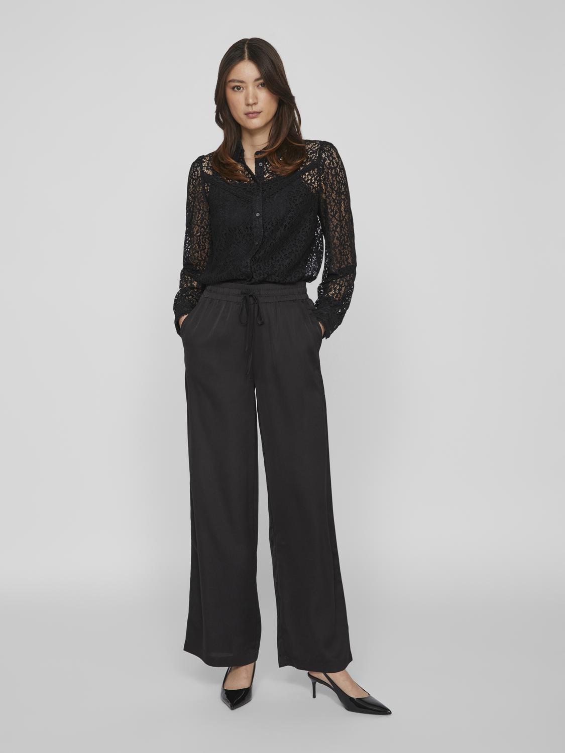 VILA_NOOS2024_4374060_14089691_5.jpg Stoff Hose mit Verstellbarem Bund Palazzo Style