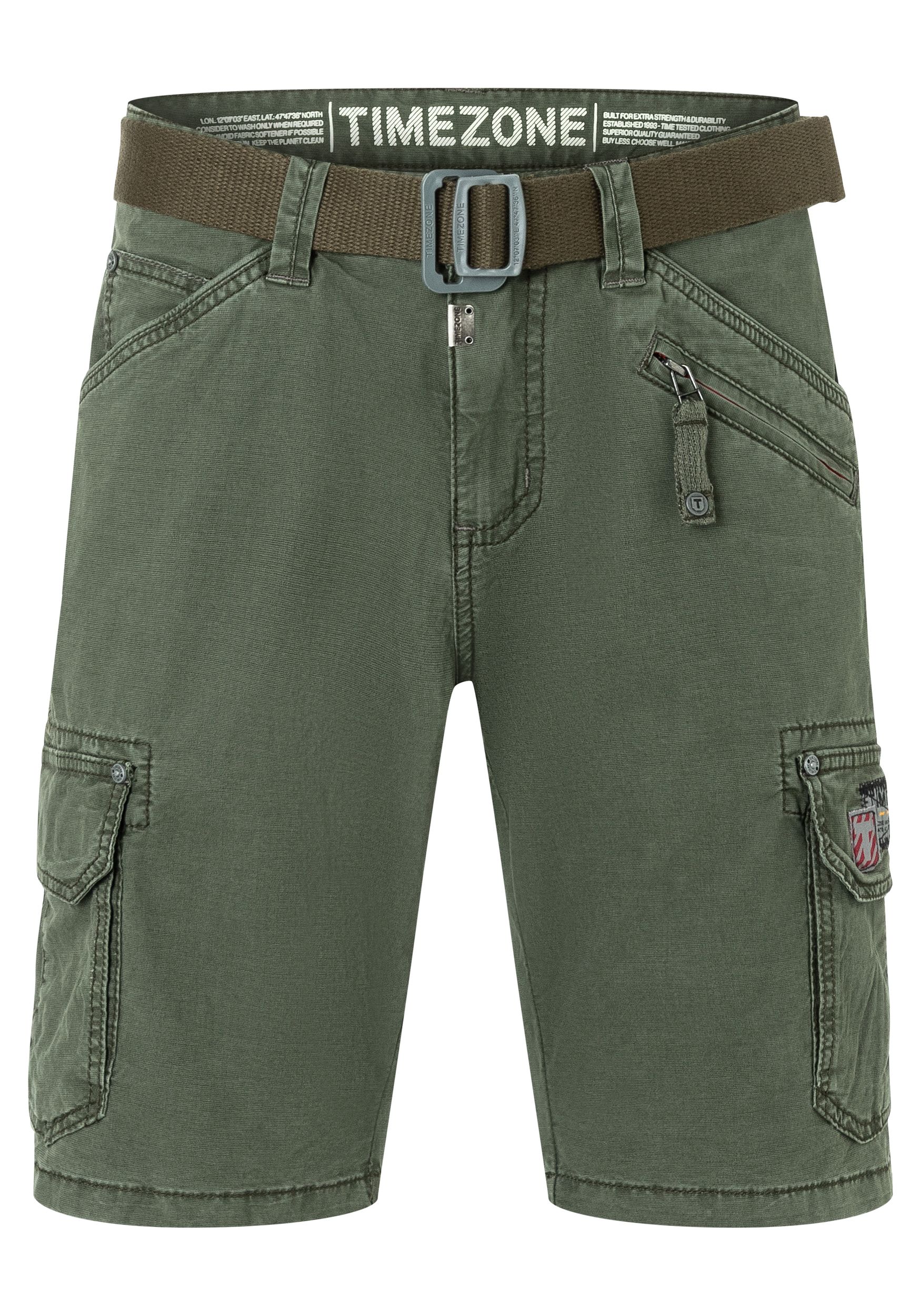 Timezone Timezone Shorts Kurze Cargo Hose Regular Mid Waist Pants – Grün, Bild 1