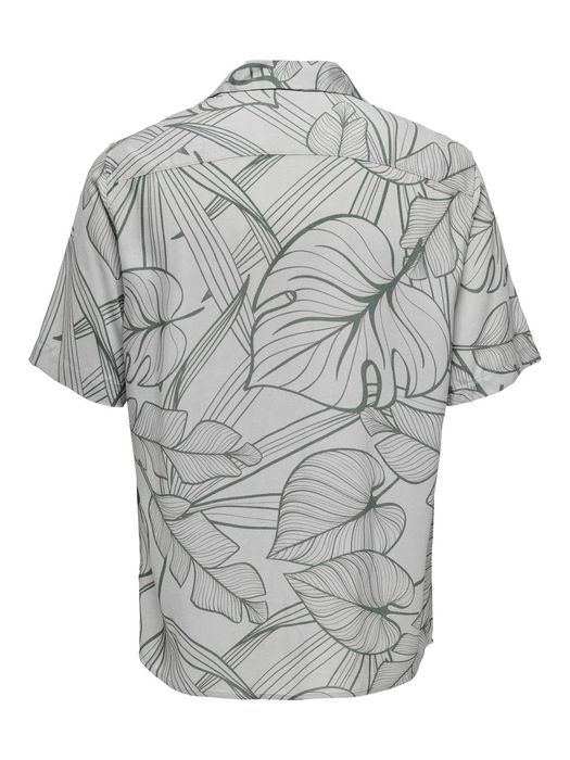 ONLY & SONS Hemd mit Resort Kragen, lässig und bequem, Farbe: Hellgrau