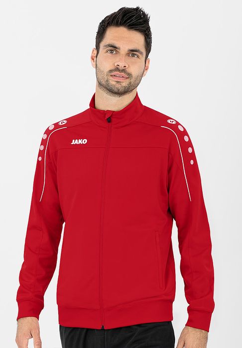 JAKO Trainingsjacke mit Reißverschlusstaschen, Farbe: Rot