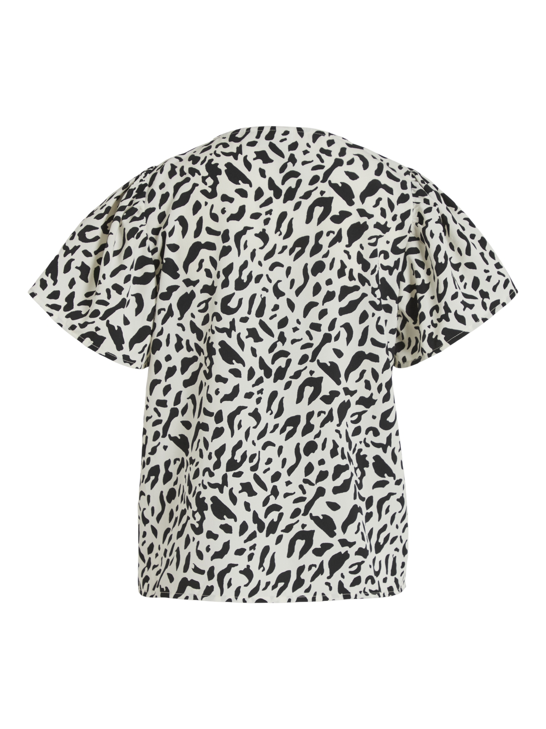 VILA_SpringSummer2024_4555361_14099284_2.jpg Lockeres Blusen Shirt mit Volant Schultern Modisches Kurzarm Top V-Neck
