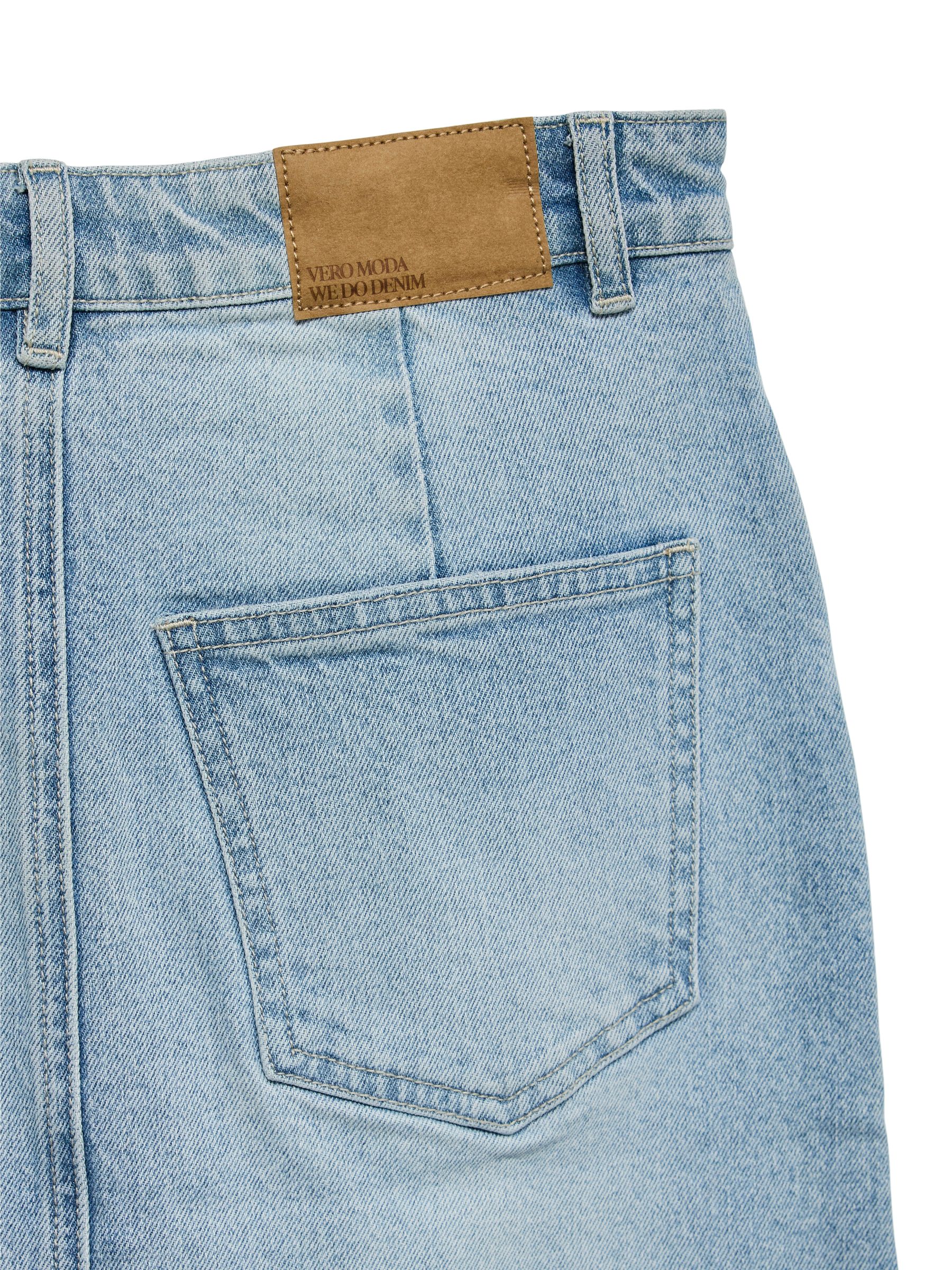 VERO-MODA_Noos2023_4445757_10295731_2.jpg Langer Denim Jeansrock mit Schlitz 5-Pocket Maxi Skirt