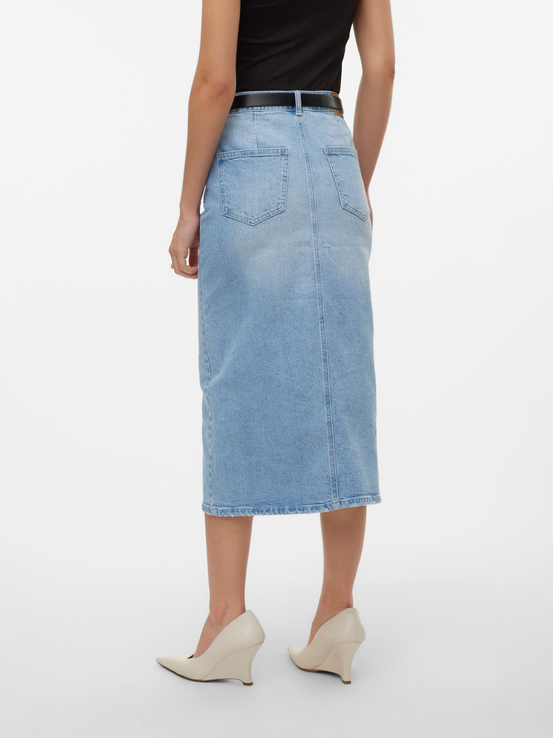 VERO-MODA_Noos2023_4445757_10295731_4.jpg Langer Denim Jeansrock mit Schlitz 5-Pocket Maxi Skirt