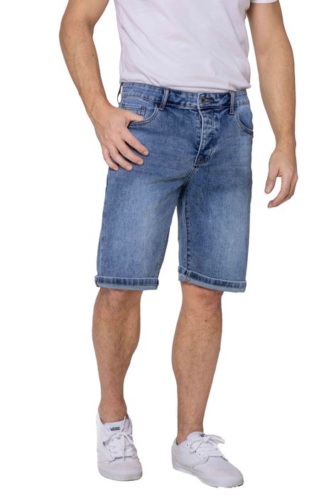 Nina Carter Shorts Denim Regular Fit Bleached Jeansshorts, Farbe: Blau