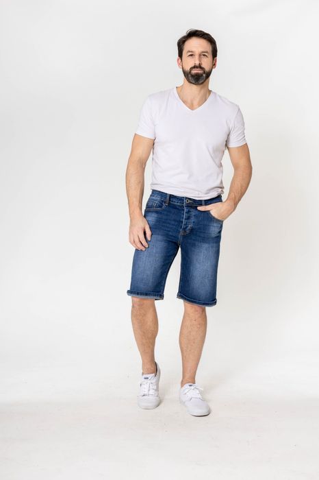 Nina Carter Shorts Denim Regular Fit Bleached Jeansshorts, Farbe: Blau-2