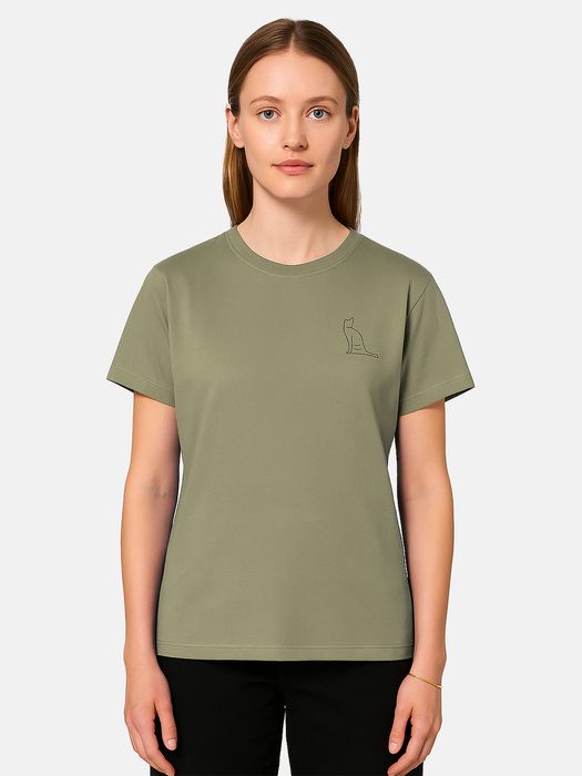 T-Shirt Rundhals Kurzarm Top Oberteil, Farbe: Grün-2