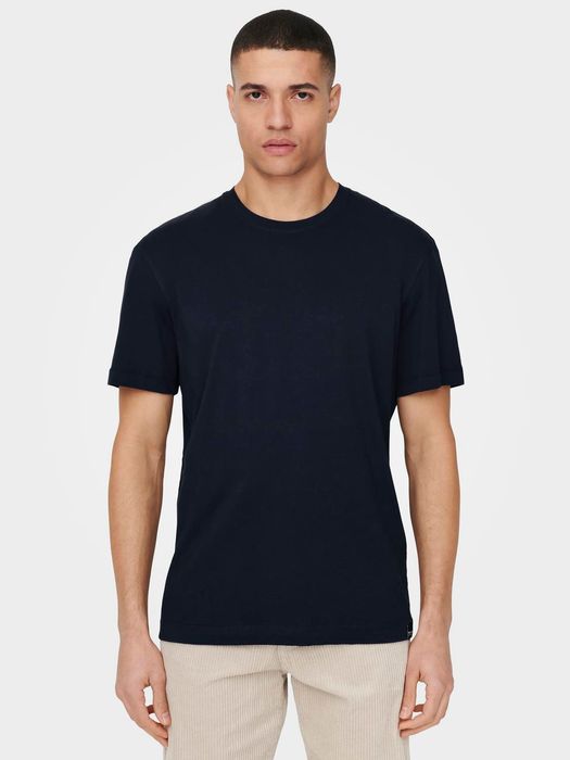 ONLY & SONS T-Shirt 2er-Set Rundhals Kurzarm, Farbe: Schwarz-Blau