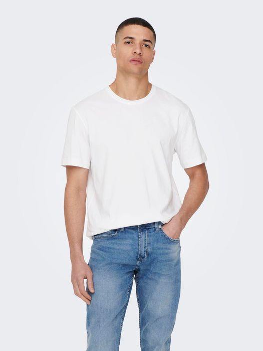 ONLY & SONS T-Shirt 2er-Set Rundhals Kurzarm, Farbe: Weiß-2