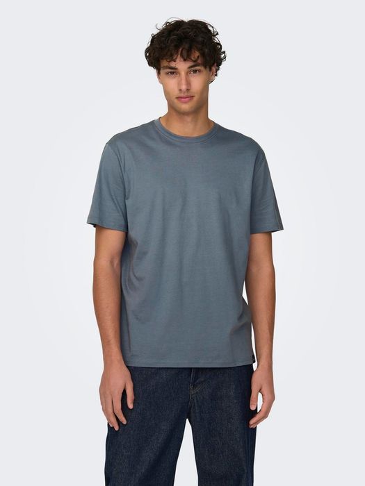 ONLY & SONS T-Shirt 2er-Set Rundhals Kurzarm, Farbe: Hellblau-2