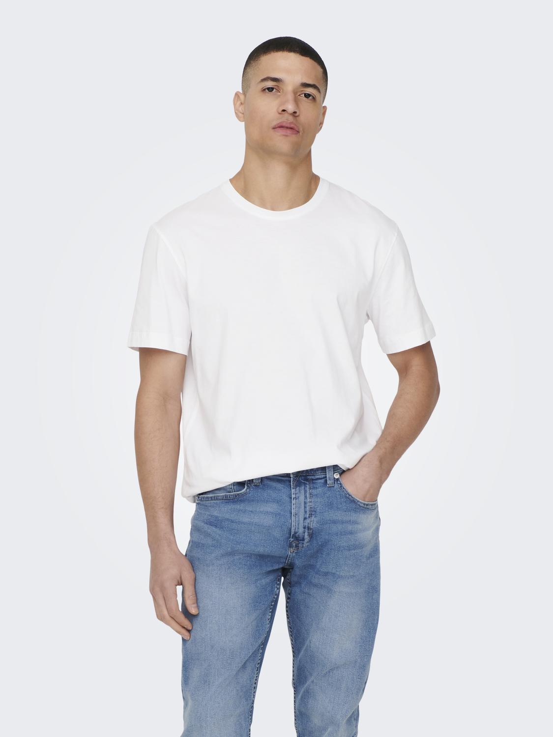 Only & Sons ONLY & SONS T-Shirt 2er-Set Rundhals Kurzarm – Weiß, Bild 2