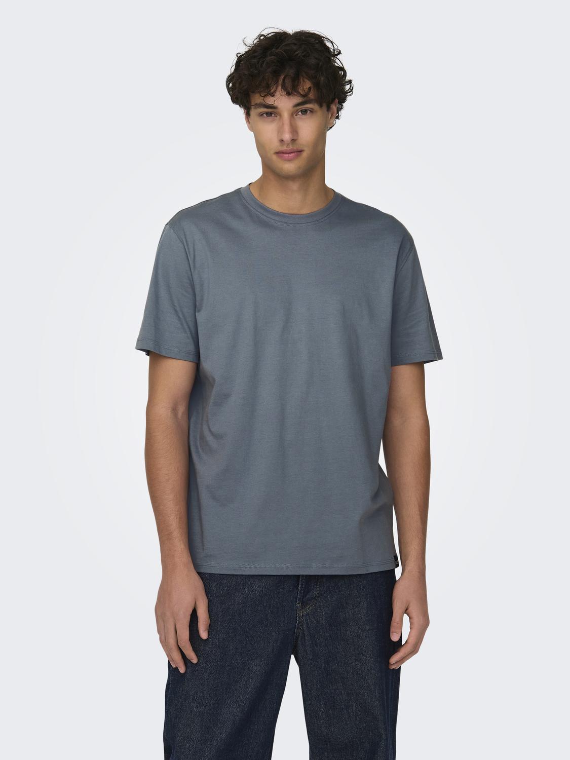 Only & Sons ONLY & SONS T-Shirt 2er-Set Rundhals Kurzarm – Hellblau, Bild 2
