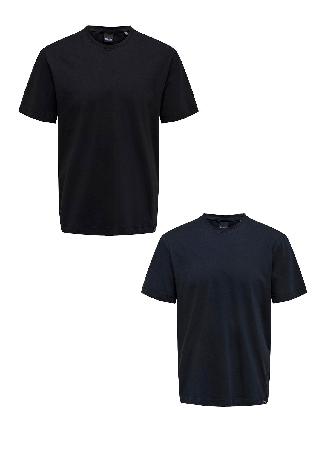 Only & Sons ONLY & SONS T-Shirt 2er-Set Rundhals Kurzarm – Schwarz-Blau, Bild 1