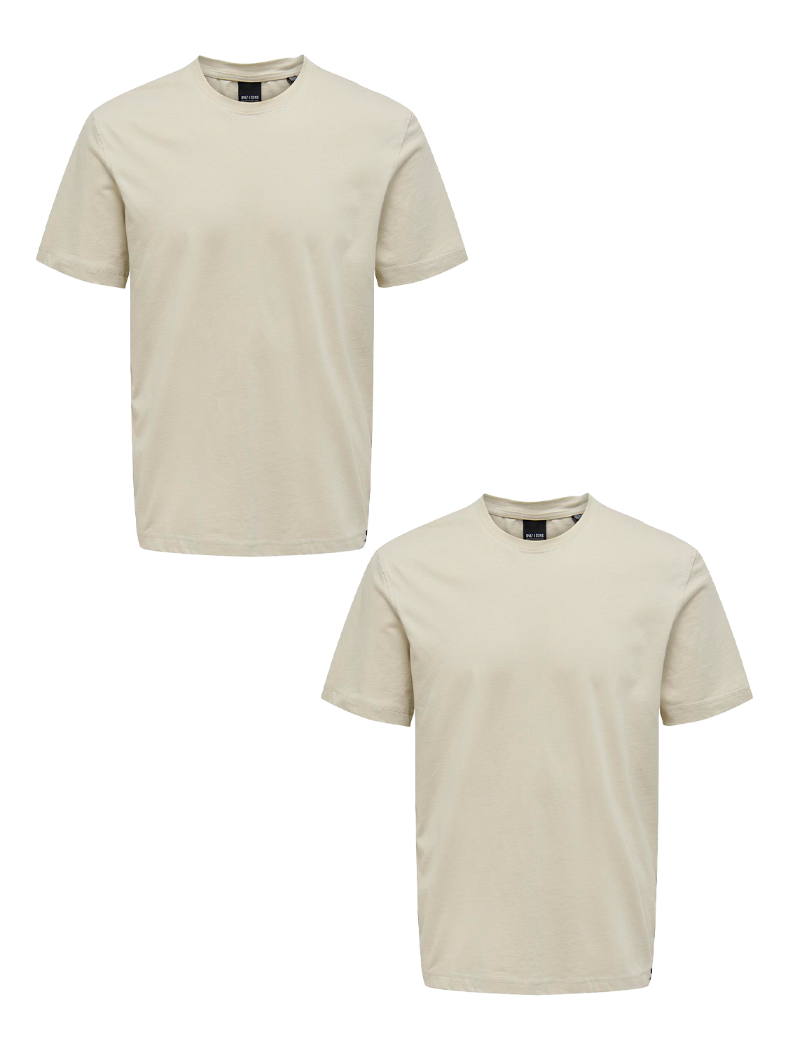 Only & Sons ONLY & SONS T-Shirt 2er-Set Rundhals Kurzarm – Beige, Bild 1