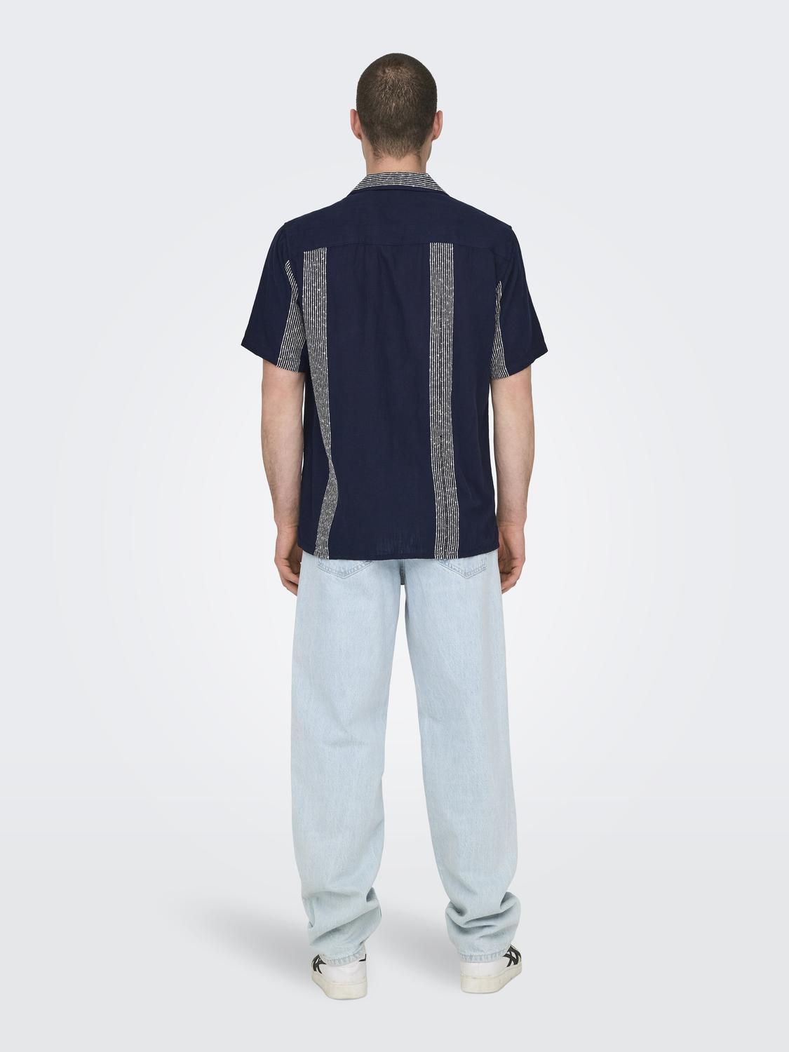 ONLY&SONS_Springsummer_4472774_22029108_3.jpg Hemd Kurzarm Resort-Kragen Knopfleiste lockeres Oberteil