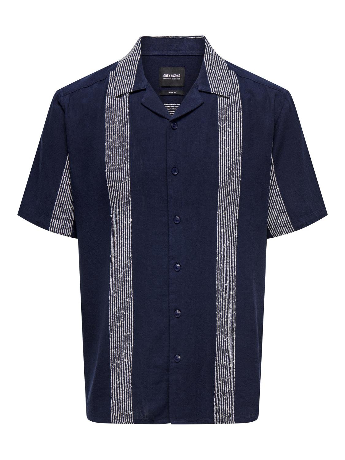 ONLY&SONS_Springsummer_4472774_22029108.jpg Hemd Kurzarm Resort-Kragen Knopfleiste lockeres Oberteil